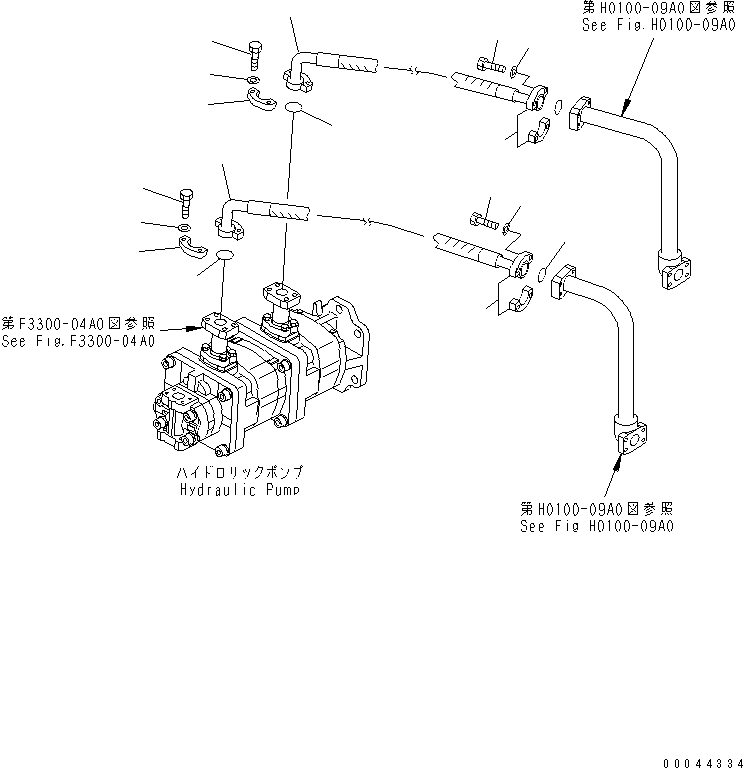 Komatsu parts book diagram for HD465-7R S/N 15001-15351 (W/O EGR): HYDRAULIC PIPING (PUMP TO DEMAND VALVE)(#15001-15024)