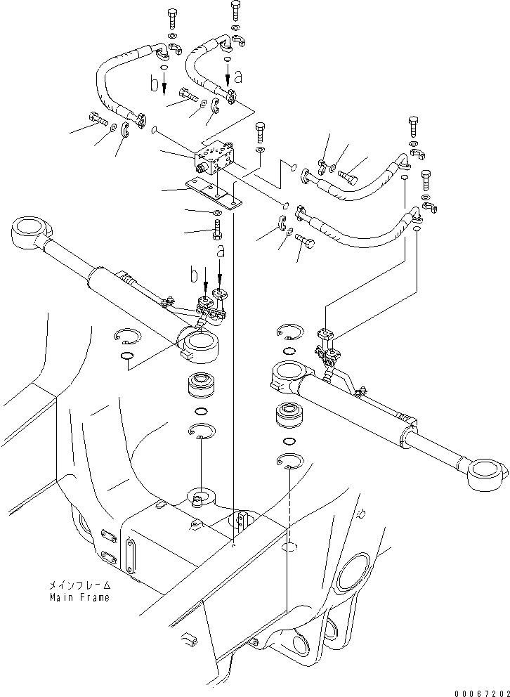 Komatsu parts book diagram for HD465-7R S/N 15001-15351 (W/O EGR): CROSS OVER RELIEF VALVE(#15025-)