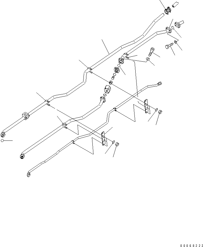 Komatsu parts book diagram for HD465-7R S/N 15001-15351 (W/O EGR): HYDRAULIC PIPING (DEMAND VALVE TO STEERING VALVE) (2/2) (WITH ENGINE SIDE COVER)(#15025-)