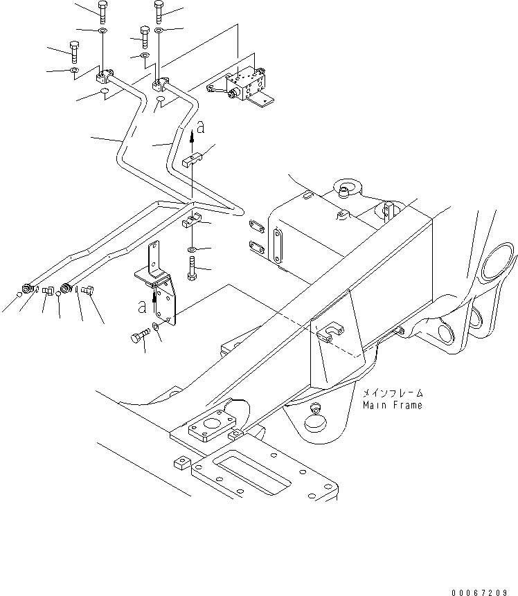 Komatsu parts book diagram for HD465-7R S/N 15001-15351 (W/O EGR): HYDRAULIC PIPING (STEERING CYLINDER LINE)(#15025-)
