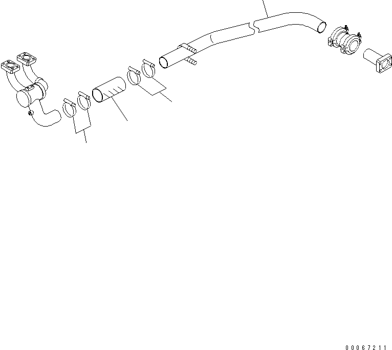 Komatsu parts book diagram for HD465-7R S/N 15001-15351 (W/O EGR): BRAKE COOLING PIPING (PUMP TO REAR BRAKE)(#15025-)