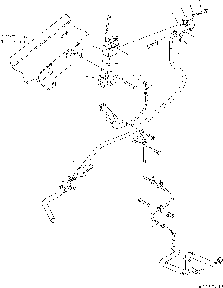 Komatsu parts book diagram for HD465-7R S/N 15001-15351 (W/O EGR): BRAKE COOLING OIL LINE (BRAKE COOLING OIL CONTROL VALVE LINE)(#15025-)