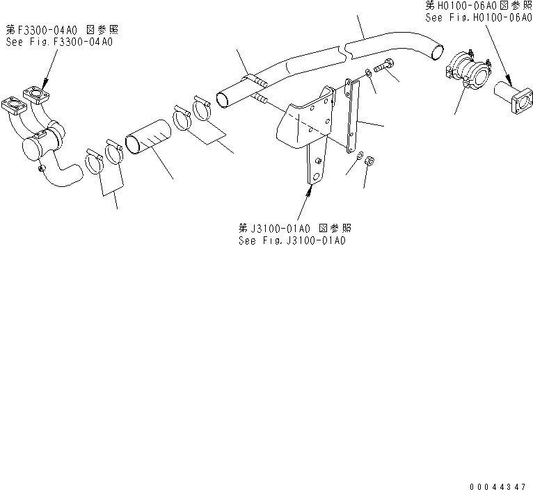 Komatsu parts book diagram for HD465-7R S/N 15001-15351 (W/O EGR): BRAKE COOLING PIPING (HYDARULIC TANK TO PUMP)(#15001-15024)