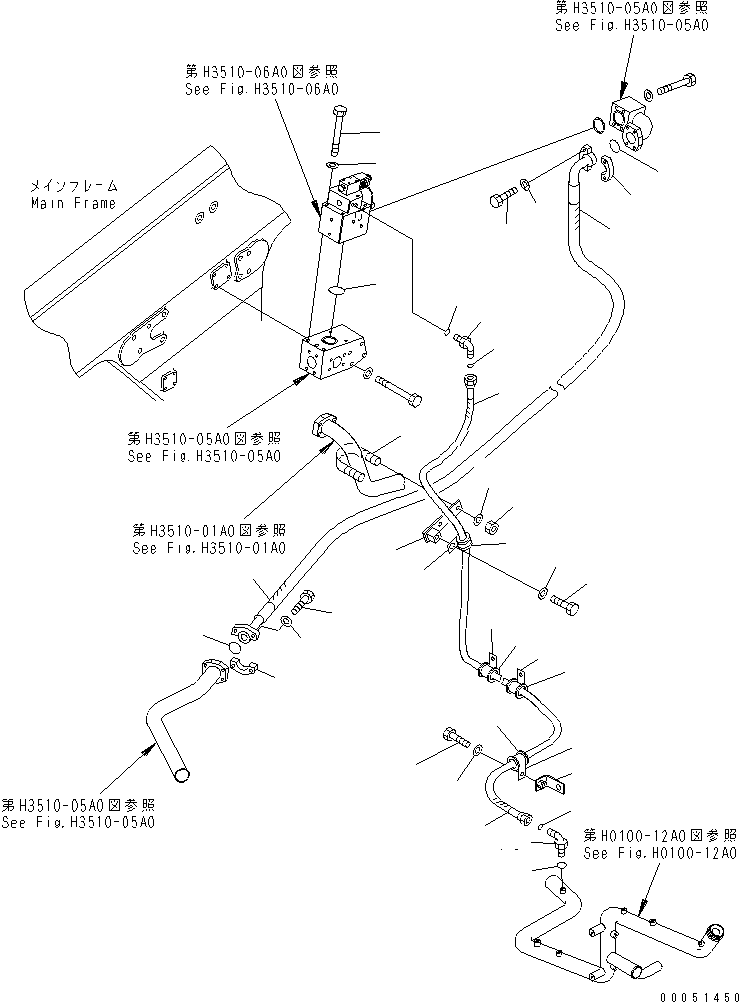 Komatsu parts book diagram for HD465-7R S/N 15001-15351 (W/O EGR): BRAKE COOLING OIL LINE (BRAKE COOLING OIL CONTROL VALVE LINE) (3/3)(#15001-15024)