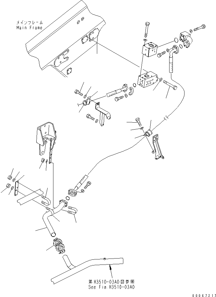 Komatsu parts book diagram for HD465-7R S/N 15001-15351 (W/O EGR): BRAKE COOLING OIL LINE (BRAKE COOLING OIL CONTROL VALVE LINE) (CLIP) (1/2)(#15025-)