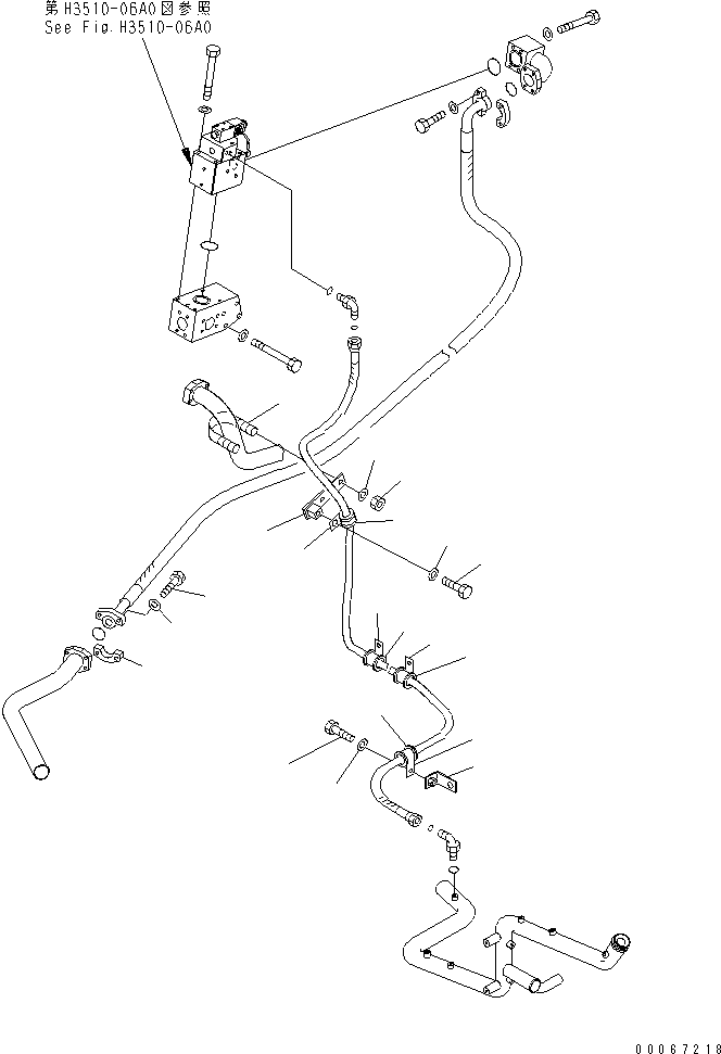 Komatsu parts book diagram for HD465-7R S/N 15001-15351 (W/O EGR): BRAKE COOLING OIL LINE (BRAKE COOLING OIL CONTROL VALVE LINE) (CLIP) (2/2)(#15025-)