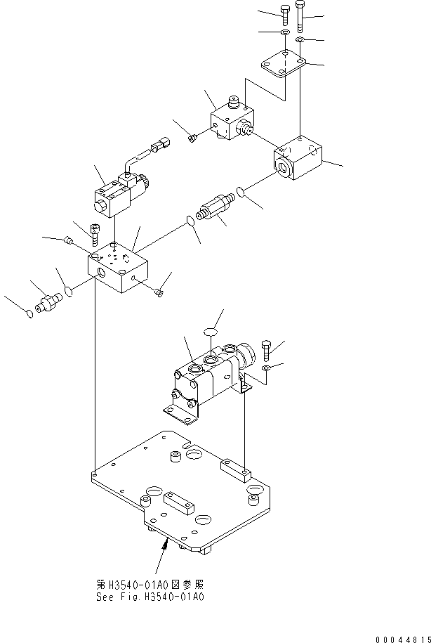Komatsu parts book diagram for HD465-7R S/N 15001-15351 (W/O EGR): BRAKE PIPING (BLOCK TO FRONT BRAKE SHUTTLE VALVE) (2/2)(#15001-15024)