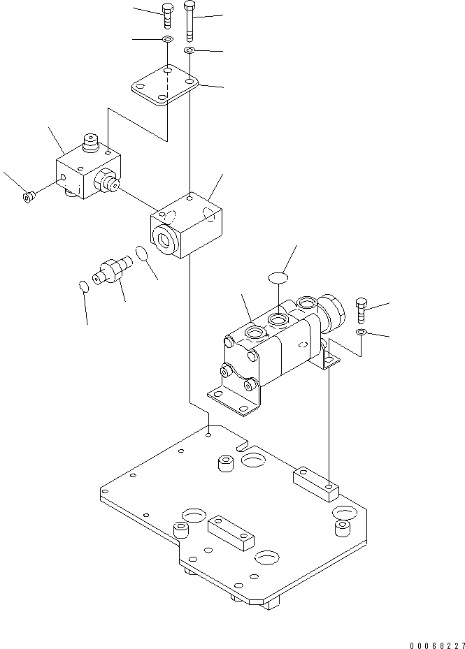 Komatsu parts book diagram for HD465-7R S/N 15001-15351 (W/O EGR): BRAKE PIPING (BLOCK TO FRONT BRAKE SHUTTLE VALVE) (2/2) (WITHOUT FRONT BRAKE CUT)(#15025-)