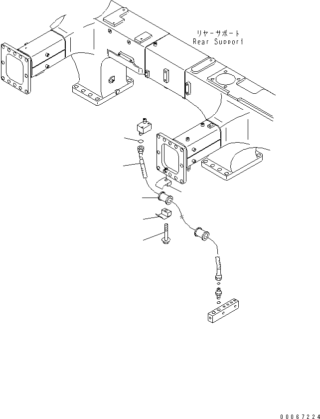 Komatsu parts book diagram for HD465-7R S/N 15001-15351 (W/O EGR): BRAKE PIPING (FRONT LINE)(#15025-)