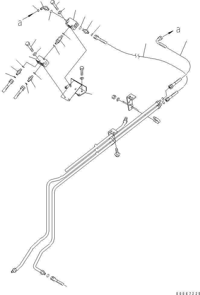 Komatsu parts book diagram for HD465-7R S/N 15001-15351 (W/O EGR): BRAKE PIPING (REAR SHUTTLE VALVE)(#15025-)