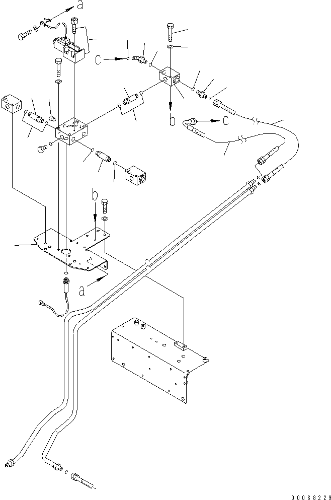Komatsu parts book diagram for HD465-7R S/N 15001-15351 (W/O EGR): BRAKE PIPING (REAR SHUTTLE VALVE) (WITH ABS)(#15025-)