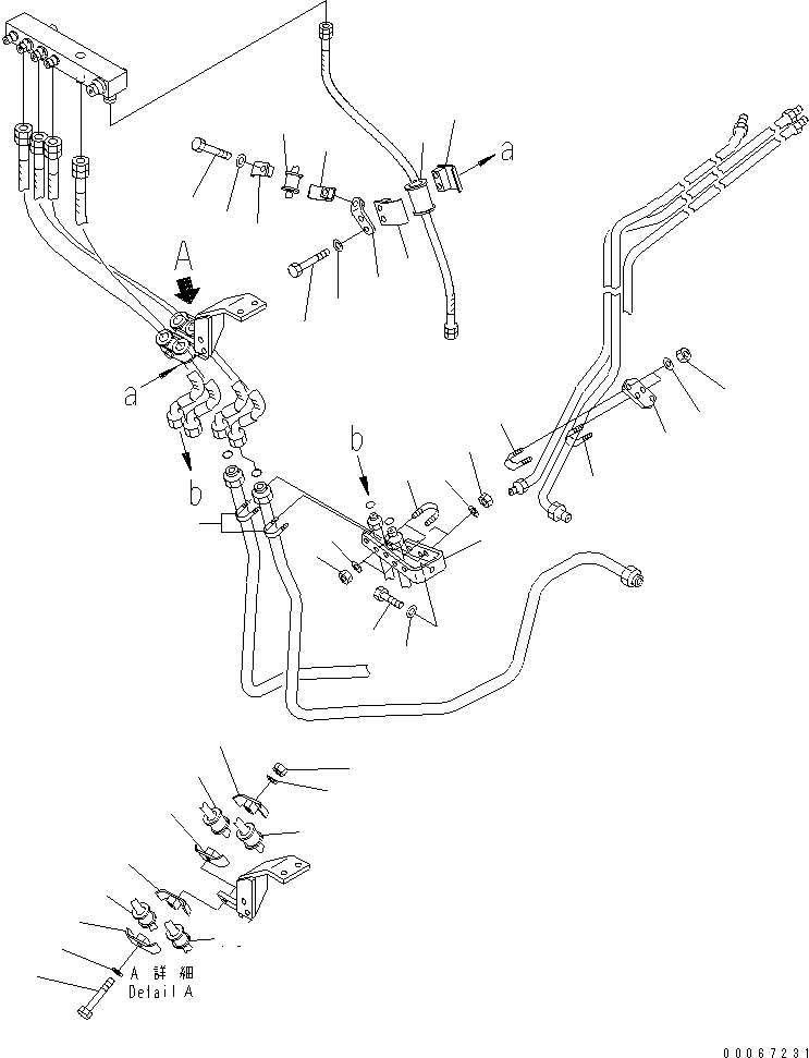 Komatsu parts book diagram for HD465-7R S/N 15001-15351 (W/O EGR): BRAKE PIPING (CLAMP) (2/2)(#15025-)