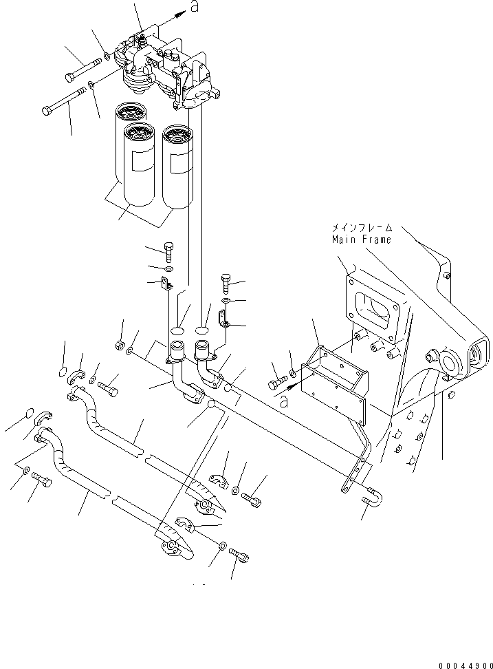 Komatsu parts book diagram for HD465-7R S/N 15001-15351 (W/O EGR): ENGINE OIL FILTER AND RELATED PARTS(#15001-15024)