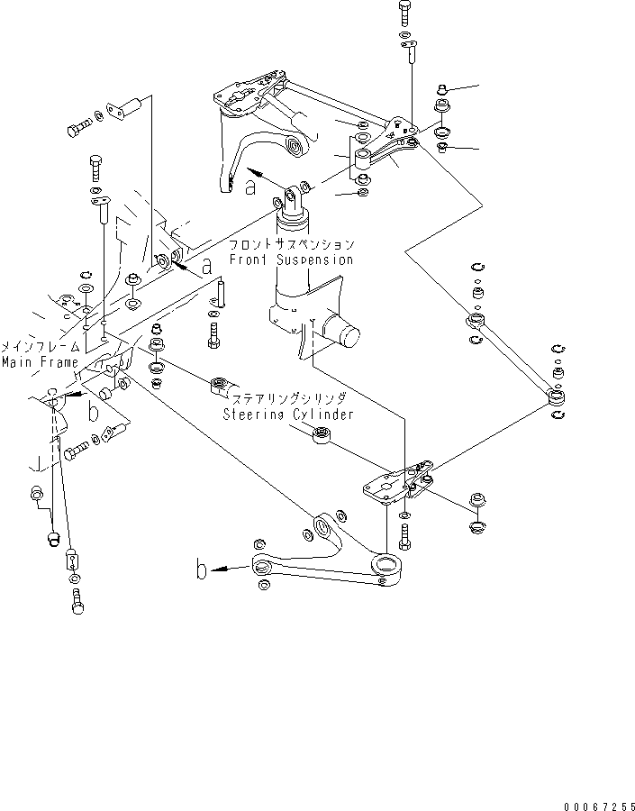 Komatsu parts book diagram for HD465-7R S/N 15001-15351 (W/O EGR): STEERING LINK (LEVER)(#15025-)