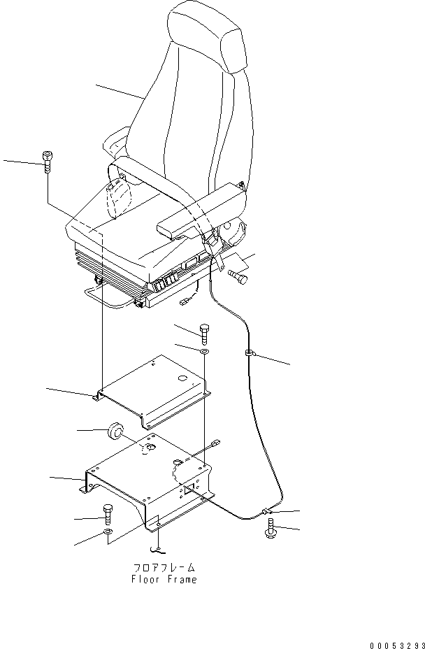 Komatsu parts book diagram for HD465-7R S/N 15001-15351 (W/O EGR): FLOOR (OPERATOR'S SEAT) (ISRING HAUSEN)(#15001-)