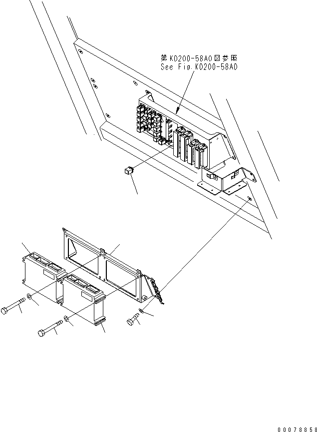 Komatsu parts book diagram for HD465-7R S/N 15001-15351 (W/O EGR): FLOOR (CONTROLLER) (WITH EMERGENCY STEERING TIMER RELAY)(#15080-)