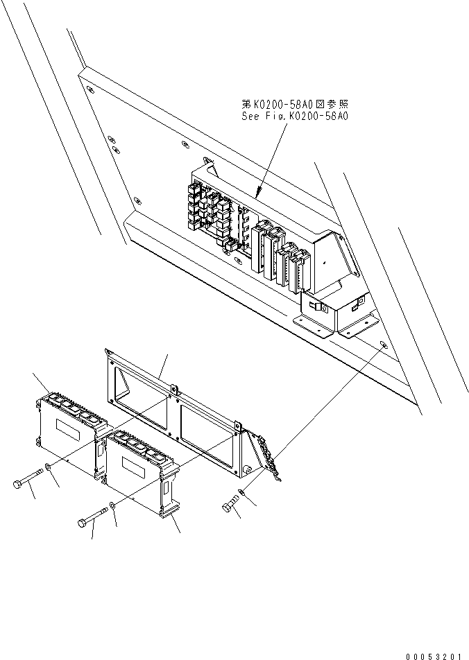 Komatsu parts book diagram for HD465-7R S/N 15001-15351 (W/O EGR): FLOOR (CONTROLLER)(#15001-)