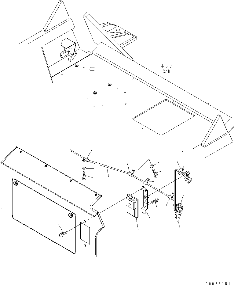 Komatsu parts book diagram for HD465-7R S/N 15001-15351 (W/O EGR): FLOOR (AUTO GREASE CONTROLLER)(#15001-)