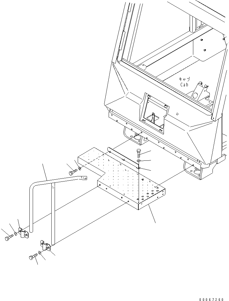 Komatsu parts book diagram for HD465-7R S/N 15001-15351 (W/O EGR): CAB STEP MOUNTING PARTS(#15025-)