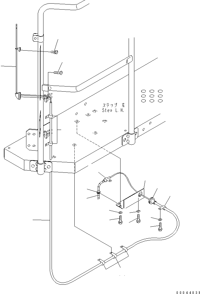 Komatsu parts book diagram for HD465-7R S/N 15001-15351 (W/O EGR): CAB STEP RELATED PARTS (ANTENNA)(#15025-)
