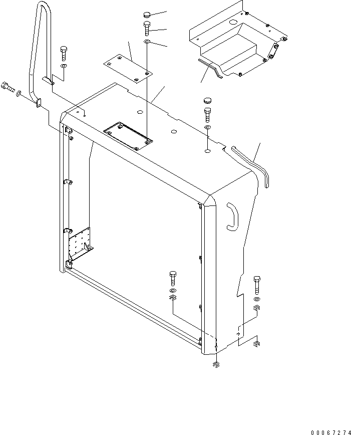 Komatsu parts book diagram for HD465-7R S/N 15001-15351 (W/O EGR): RADIATOR (COVER)(#15025-)