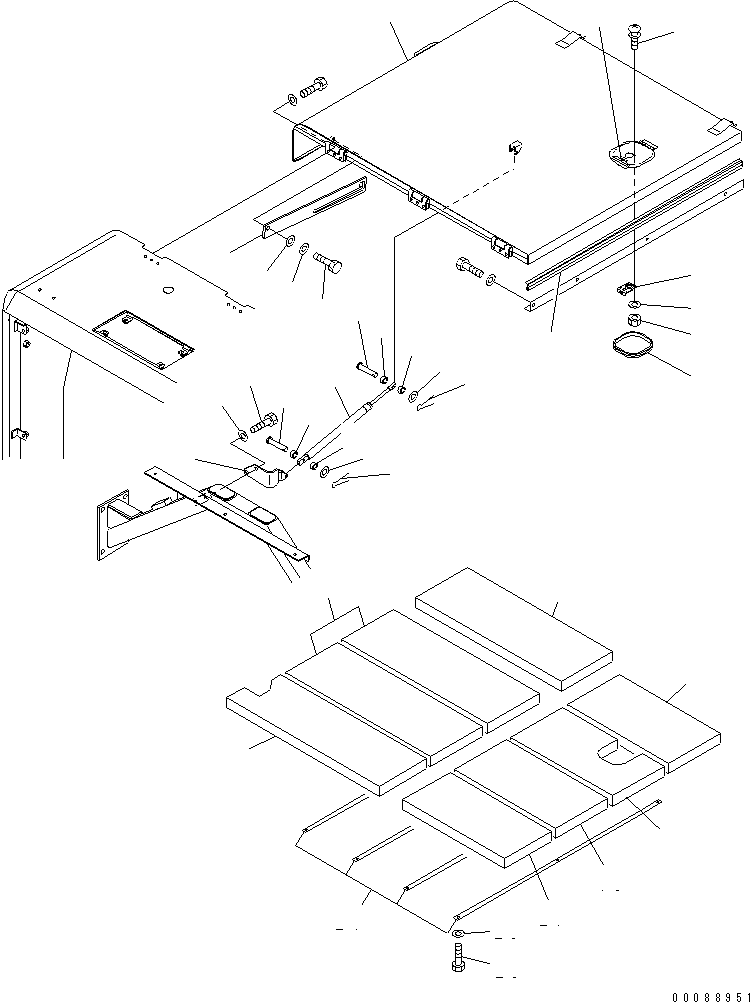 Komatsu parts book diagram for HD465-7R S/N 15001-15351 (W/O EGR): HOOD (FOR EC REGULATION)(#15025-)