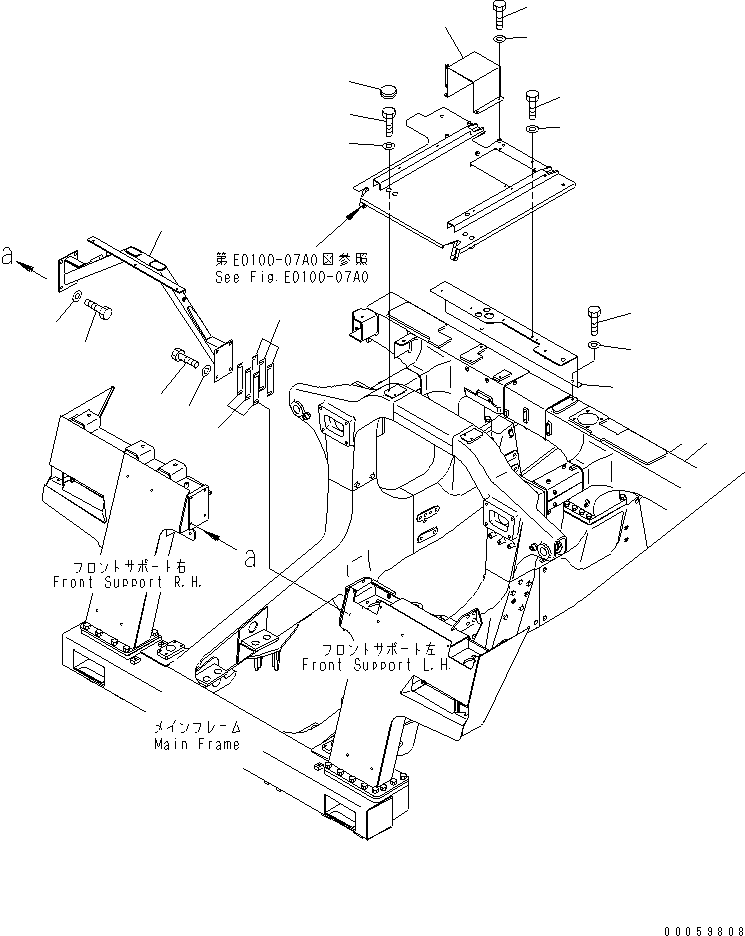 Komatsu parts book diagram for HD465-7R S/N 15001-15351 (W/O EGR): HOOD (2/2)(#15001-15024)