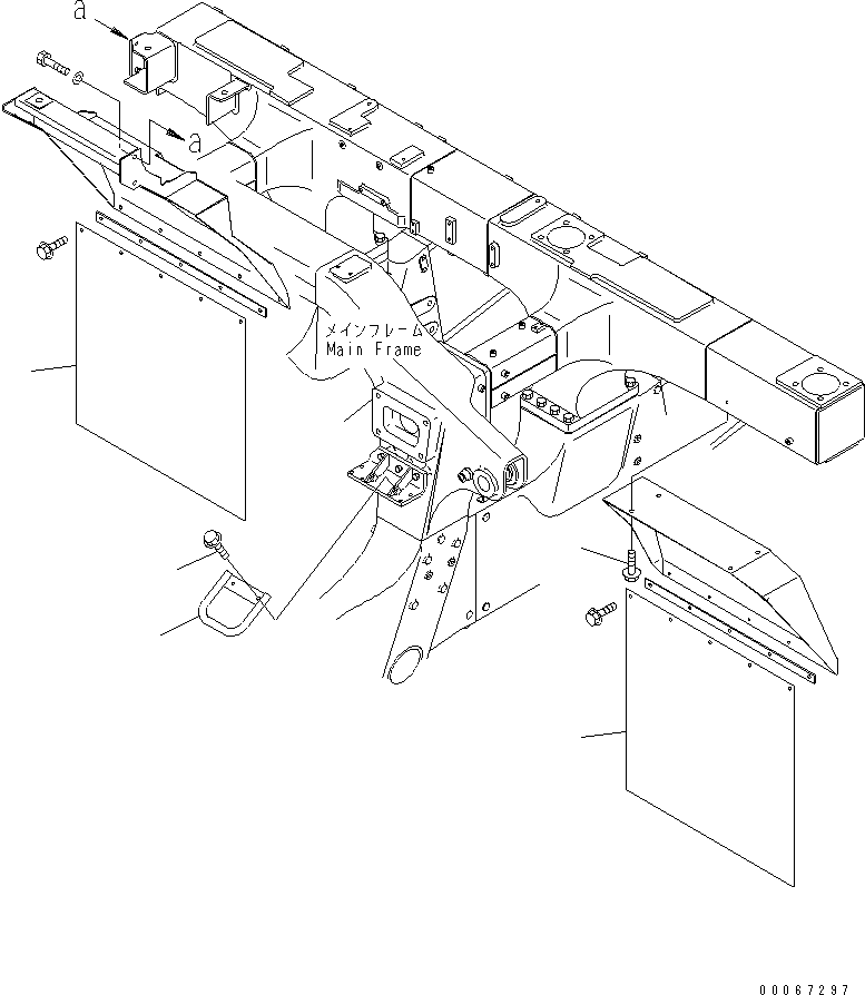 Komatsu parts book diagram for HD465-7R S/N 15001-15351 (W/O EGR): FENDER RELATED PARTS (WITH MUFFLER)(#15025-)