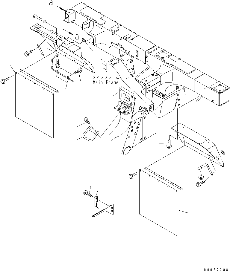 Komatsu parts book diagram for HD465-7R S/N 15001-15351 (W/O EGR): FENDER RELATED PARTS (WITH MUFFLER AND SIDE LAMP)(#15025-)