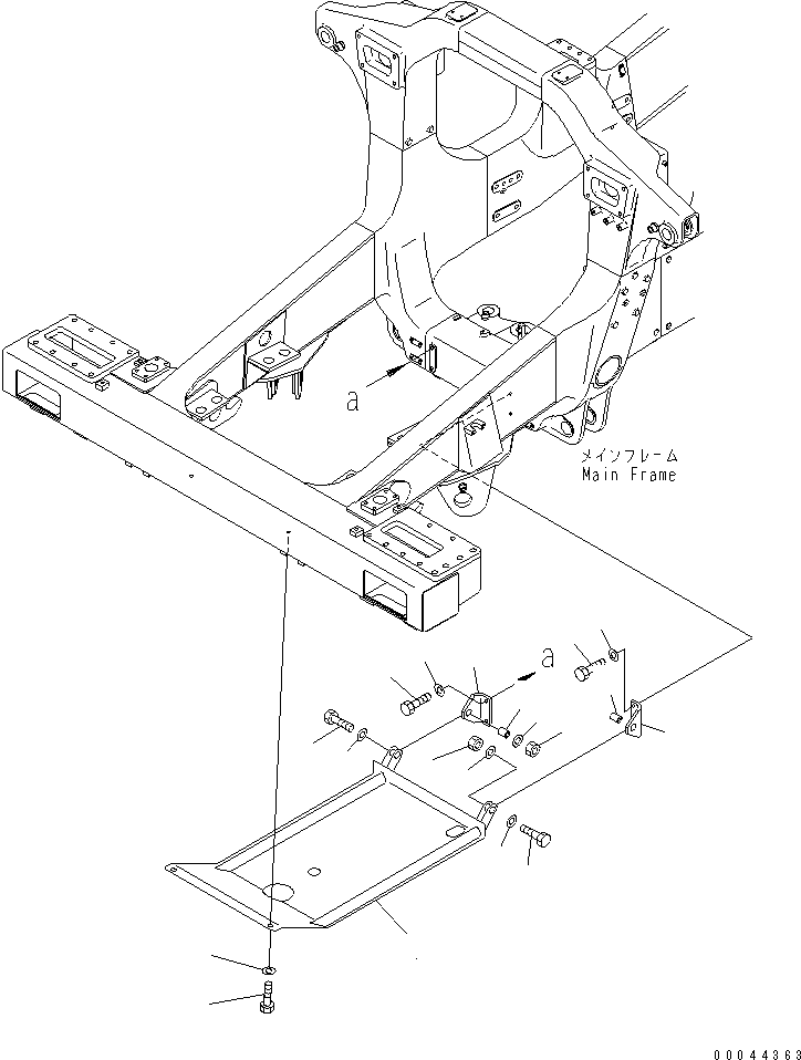 Komatsu parts book diagram for HD465-7R S/N 15001-15351 (W/O EGR): ENGINE UNDER GUARD(#15001-)