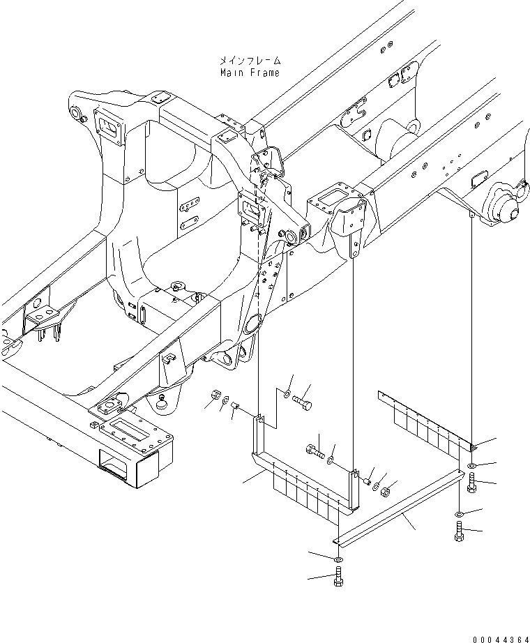Komatsu parts book diagram for HD465-7R S/N 15001-15351 (W/O EGR): TRANSMISSION UNDER GUARD(#15001-15024)