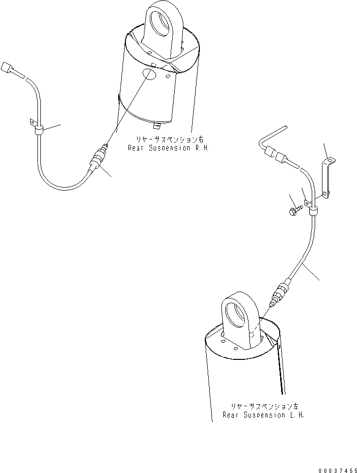 Komatsu parts book diagram for HD465-7R S/N 15001-15351 (W/O EGR): REAR SUSPENSION PRESSURE SENSOR(#15001-)