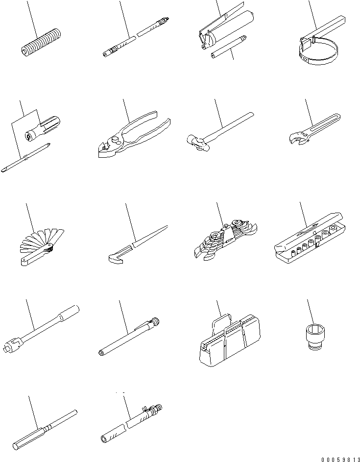 Komatsu parts book diagram for HD465-7R S/N 15001-15351 (W/O EGR): GENERAL TOOLS(#15001-)