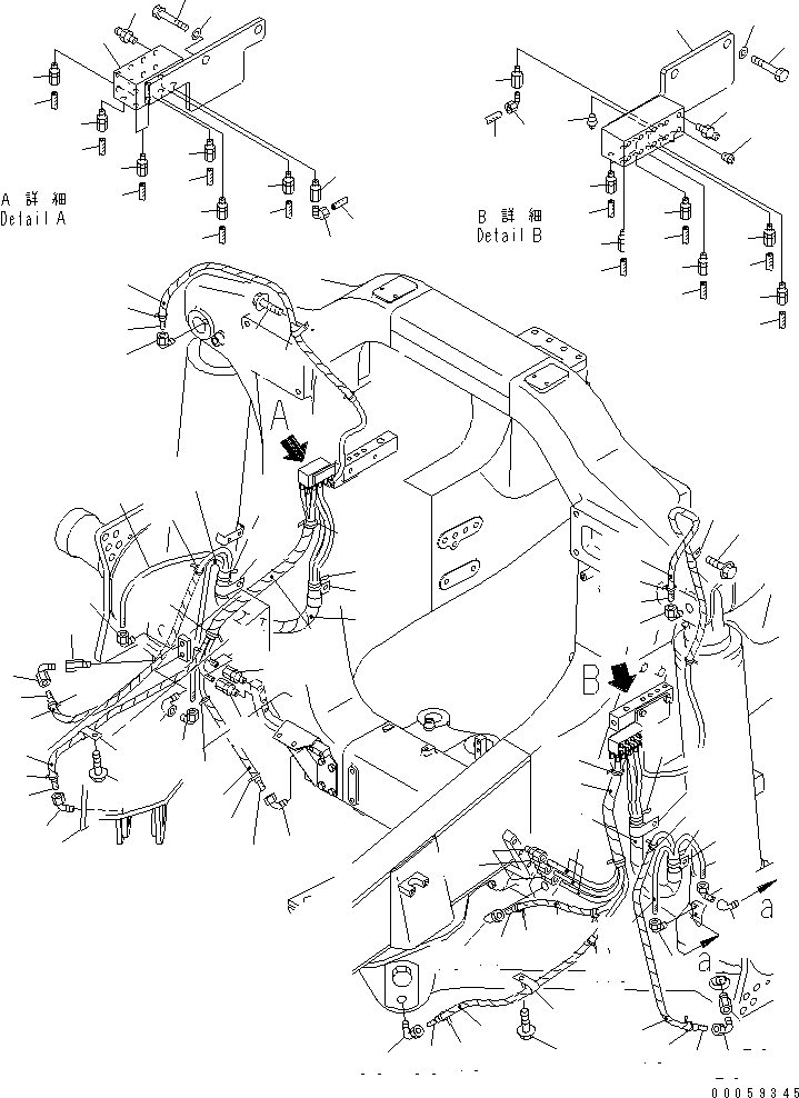 Komatsu parts book diagram for HD465-7R S/N 15001-15351 (W/O EGR): AUTO LUBRICATION (4 POINT LUBRICATION) (FRONT)(#15001-)