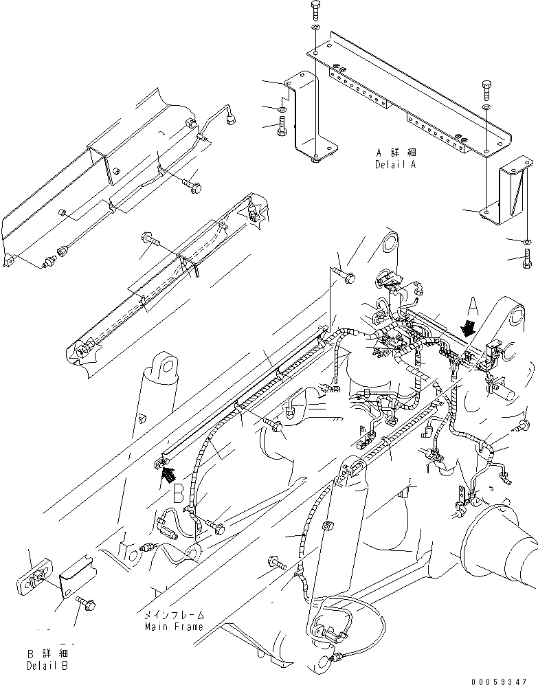 Komatsu parts book diagram for HD465-7R S/N 15001-15351 (W/O EGR): AUTO LUBRICATION (4 POINT LUBRICATION) (REAR) (MOUNTING PARTS)(#15001-)