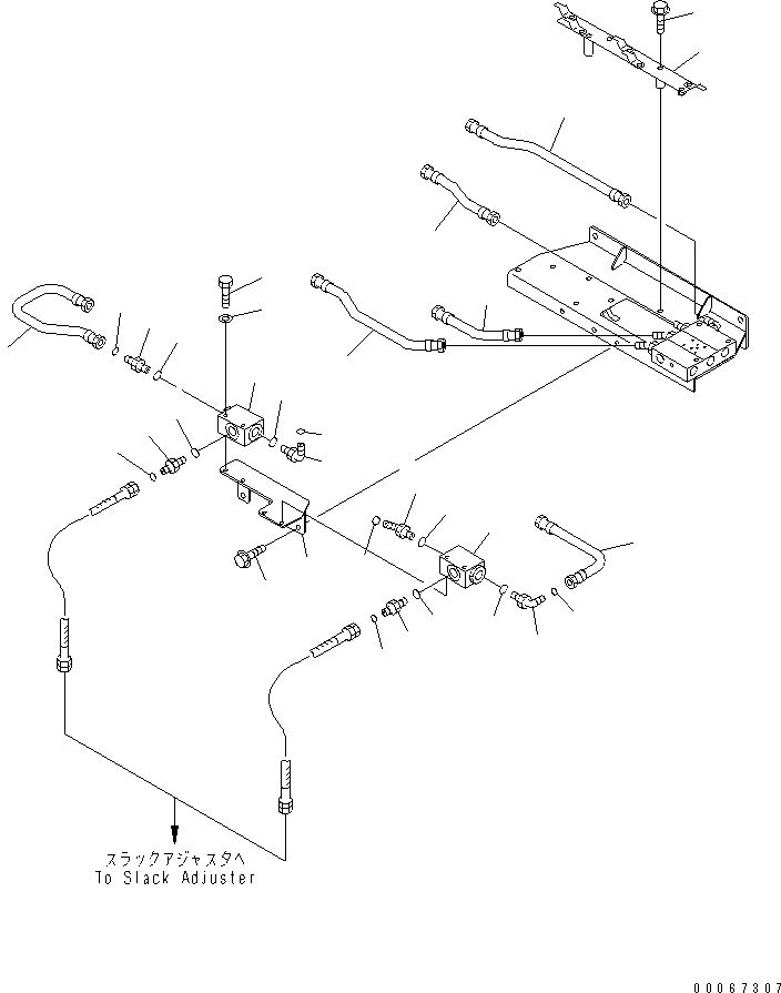 Komatsu parts book diagram for HD465-7R S/N 15001-15351 (W/O EGR): ASR CHASSIS (ASR VALVE) (HYDRAULIC PIPING)(#15025-)