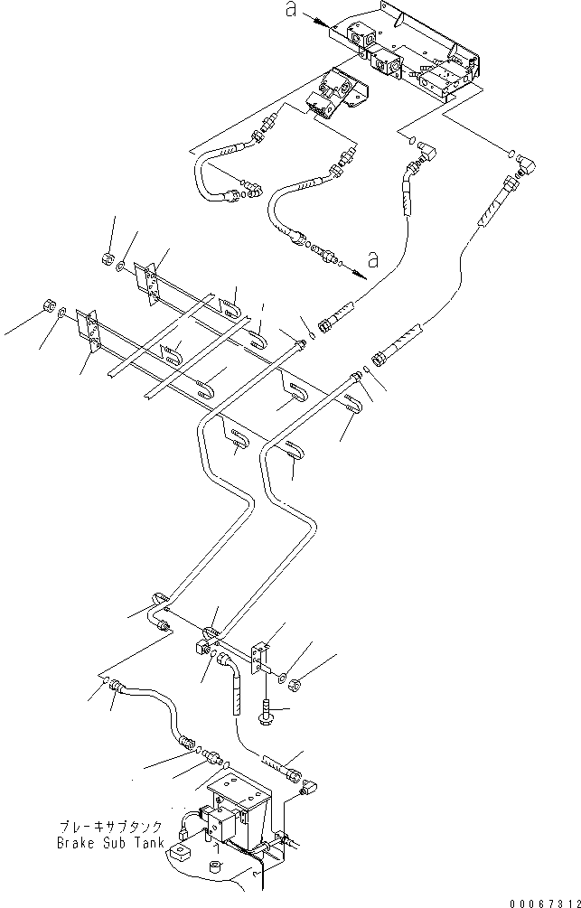 Komatsu parts book diagram for HD465-7R S/N 15001-15351 (W/O EGR): ABS CHASSIS (REAR PIPING)(#15025-)