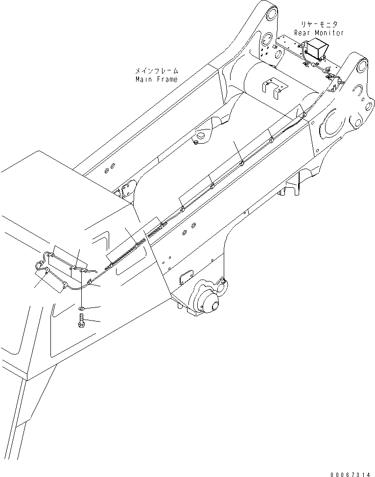Komatsu parts book diagram for HD465-7R S/N 15001-15351 (W/O EGR): REAR MONITOR (RELATED PARTS)(#15025-)