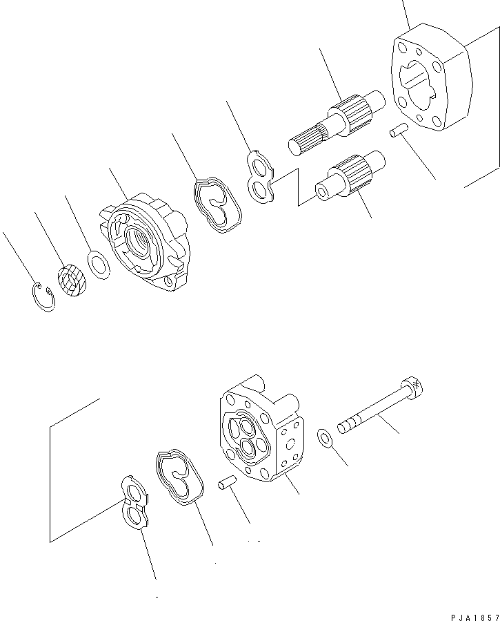 Komatsu parts book diagram for HD465-7R S/N 15001-15351 (W/O EGR): HYDRAULIC PUMP (EMERGENCY STEERING)(#15001-)