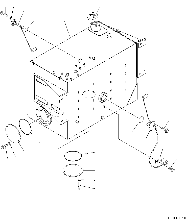 Dump Trucks Komatsu / HD605-7R S/N 15001-15351 (W/O EGR)(hd605-1c) / FUEL TANK (TANK) (WITH FUEL QUICK COUPLER)(#15001-15024)(090020 : D0100-01A3)