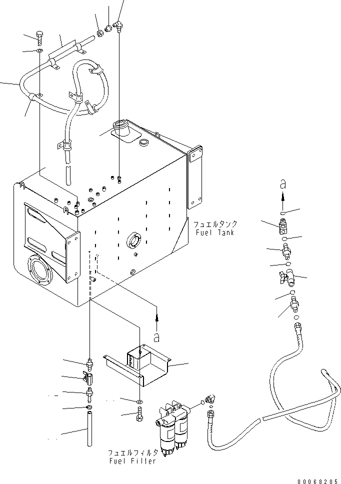 Dump Trucks Komatsu / HD605-7R S/N 15001-15351 (W/O EGR)(hd605-1c) / FUEL TANK (DRAIN VALVE AND COVER) (FOR VANDALISM PROTECTION)(#15025-)(090070 : D0100-02B2)
