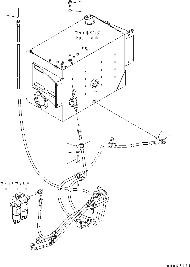 Dump Trucks Komatsu / HD605-7R S/N 15001-15351 (W/O EGR)(hd605-1c) / FUEL TANK (FUEL LINE RALATED PARTS)(#15025-)(090100 : D0100-03B0)