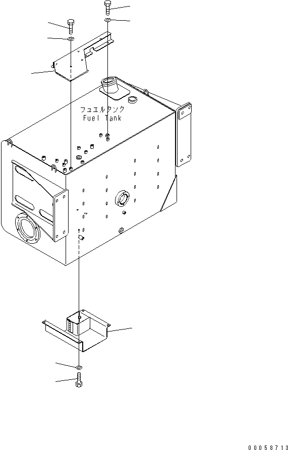 Dump Trucks Komatsu / HD605-7R S/N 15001-15351 (W/O EGR)(hd605-1c) / FUEL TANK (DRAIN COVER) (WITH VANDALISM PROTECTION) (MUFFLER)(#15001-15024)(090140 : D0100-04A4)