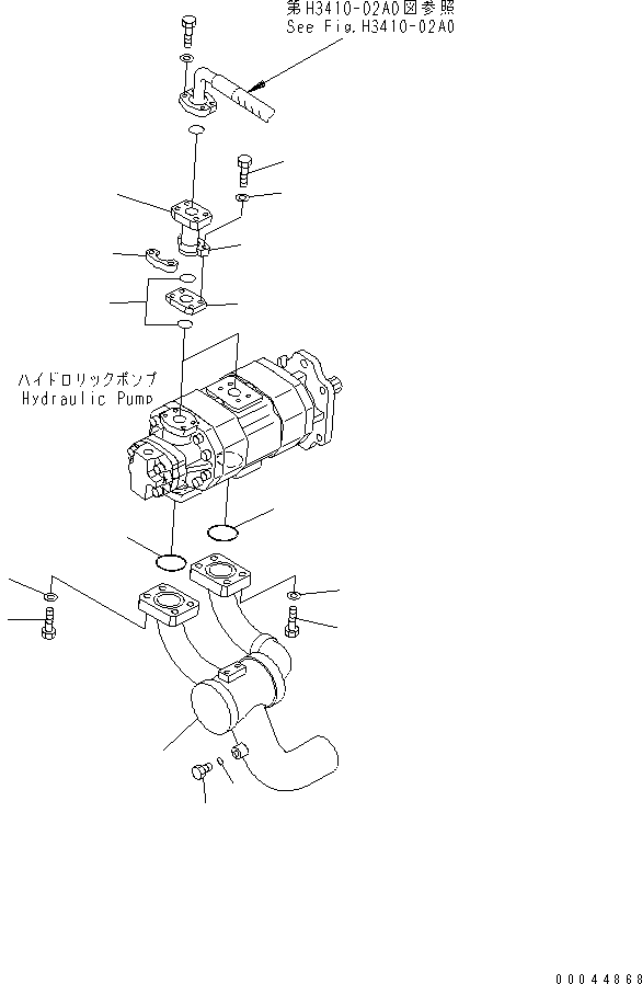 Dump Trucks Komatsu / HD605-7R S/N 15001-15351 (W/O EGR)(hd605-1c) / HYDRAULIC PIPING (STEERING AND HOIST PUMP LINE)(#15001-15024)(150090 : F3300-04A0)