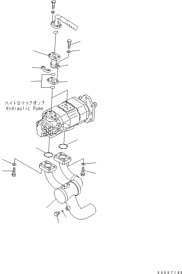 Dump Trucks Komatsu / HD605-7R S/N 15001-15351 (W/O EGR)(hd605-1c) / HYDRAULIC PIPING (STEERING AND HOIST PUMP LINE)(#15025-)(150100 : F3300-04B0)