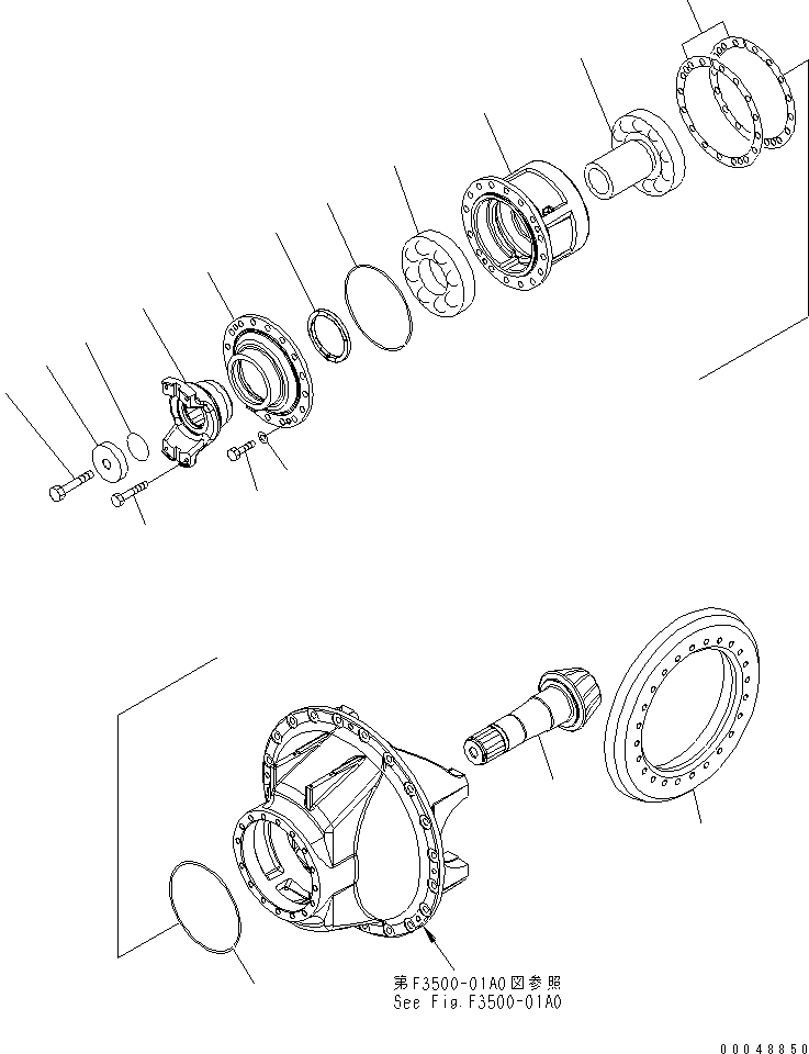 Dump Trucks Komatsu / HD605-7R S/N 15001-15351 (W/O EGR)(hd605-1c) / REAR AXLE (REAR DIFFERENTIAL) (2/4)(#15001-)(150510 : F3500-02A0)