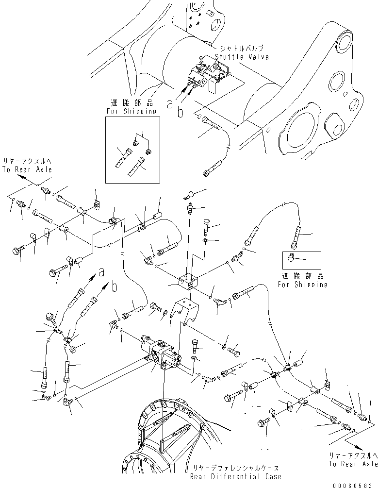 Dump Trucks Komatsu / HD605-7R S/N 15001-15351 (W/O EGR)(hd605-1c) / REAR AXLE (REAR BRAKE PIPING) (WITH A.B.S/A.S.R)(#15001-)(150660 : F3500-14A1)