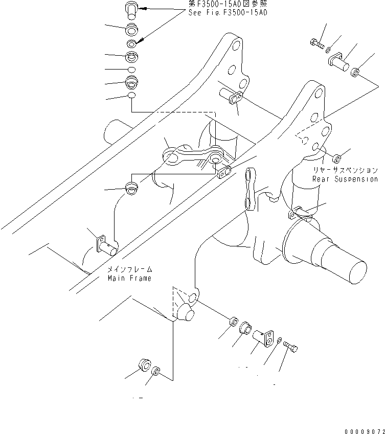 Dump Trucks Komatsu / HD605-7R S/N 15001-15351 (W/O EGR)(hd605-1c) / REAR AXLE SUPPORT(#15001-15024)(150710 : F3820-01A0)