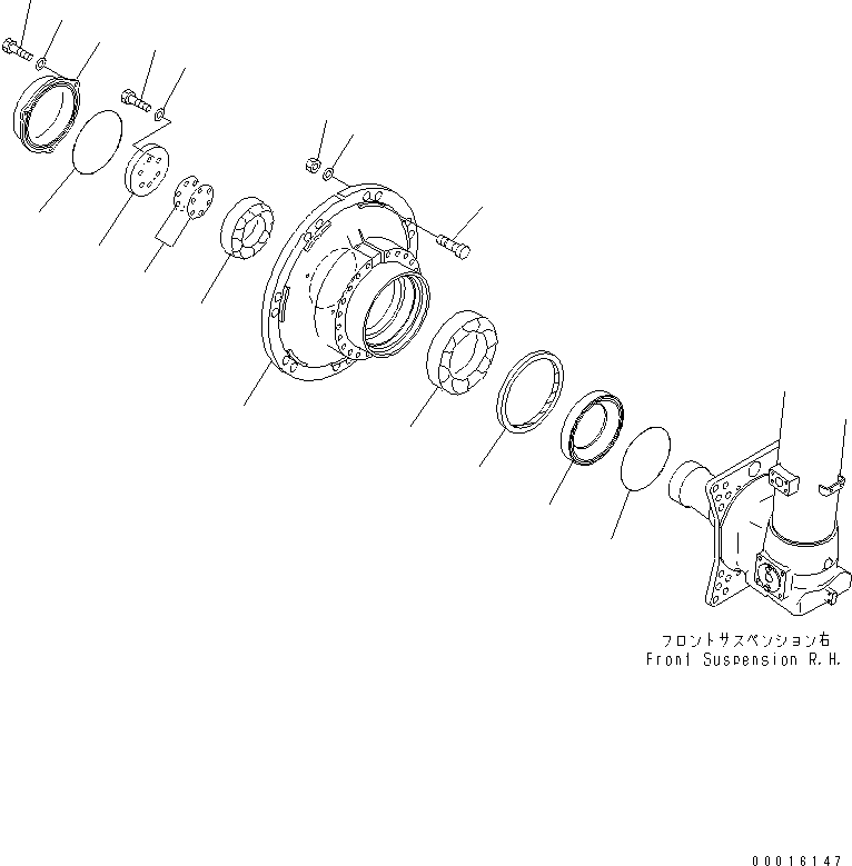 Dump Trucks Komatsu / HD605-7R S/N 15001-15351 (W/O EGR)(hd605-1c) / FRONT AXLE (R.H.) (AXLE)(#15001-)(150850 : F4400-11A0)