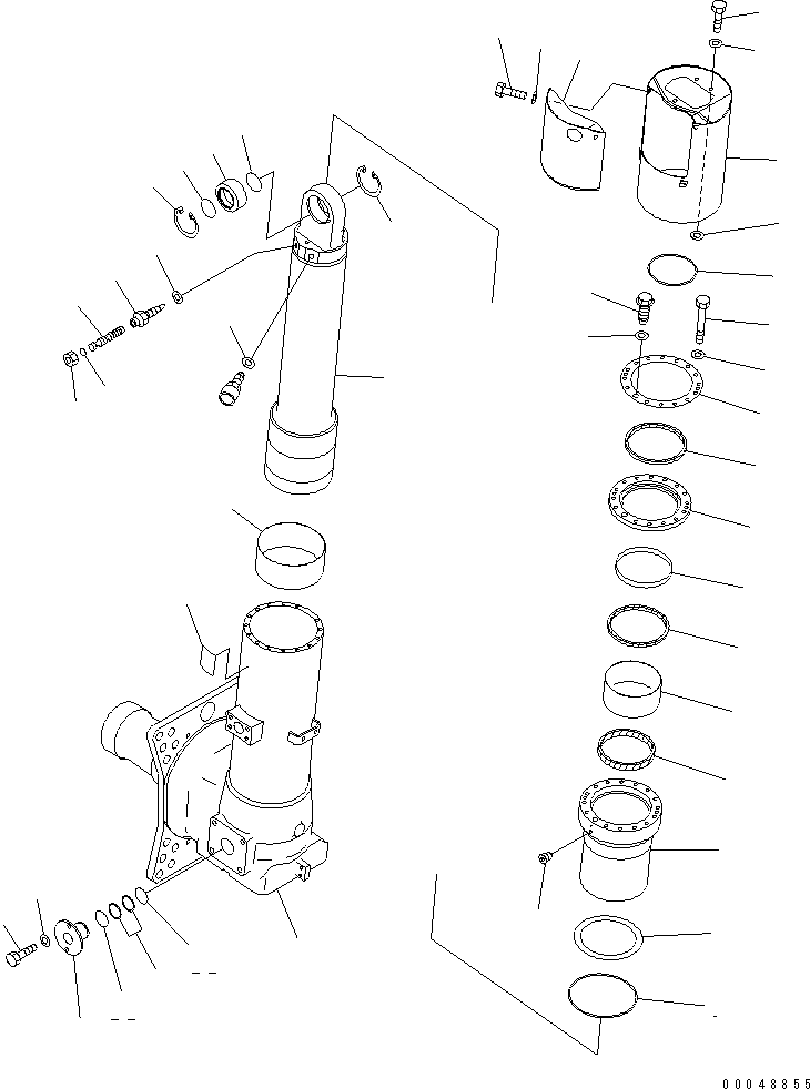 Dump Trucks Komatsu / HD605-7R S/N 15001-15351 (W/O EGR)(hd605-1c) / FRONT AXLE (R.H.) (FRONT SUSPENSION ASS